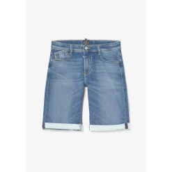 Bermuda garçon, Jogg Lo bleu délavé en coton