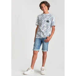 Bermuda short garçon, en jeans Jogg Loc bleu clair délavé