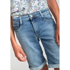 Bermuda short garçon, en jeans Jogg Loc bleu clair délavé