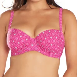 Bikini balconnet rose en nylon