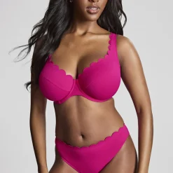 Bikini plongeant magenta