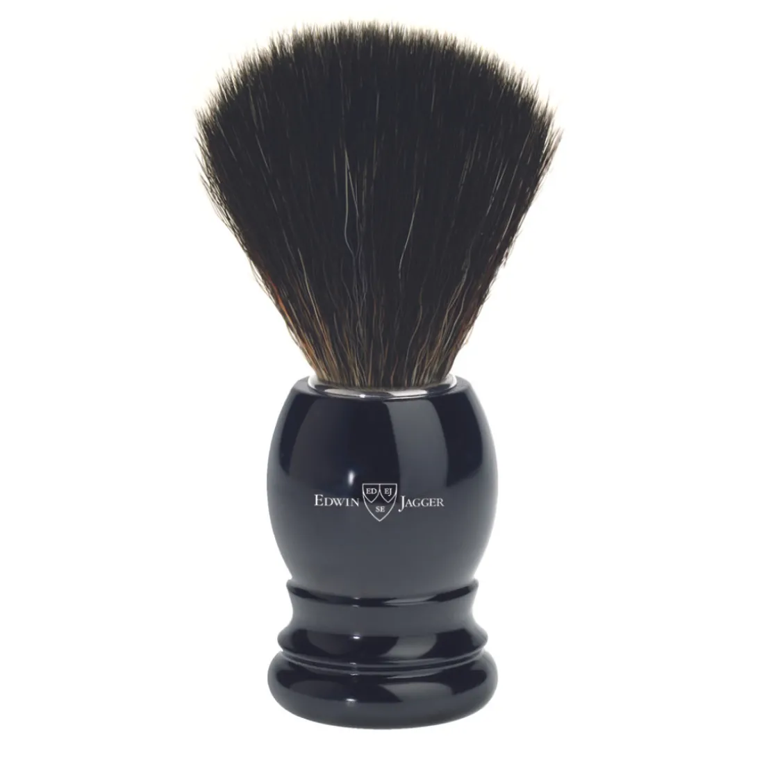 Blaireau de Rasage avec Manche en Plastique Imitation Ébène et Fibres Synthétiques Noires