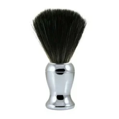Blaireau de Rasage Chromé et Fibres Synthétiques Noires