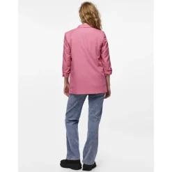 Blazer classique regular fit col à revers rose