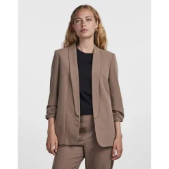 Blazer classique regular fit col à revers marron Ruth