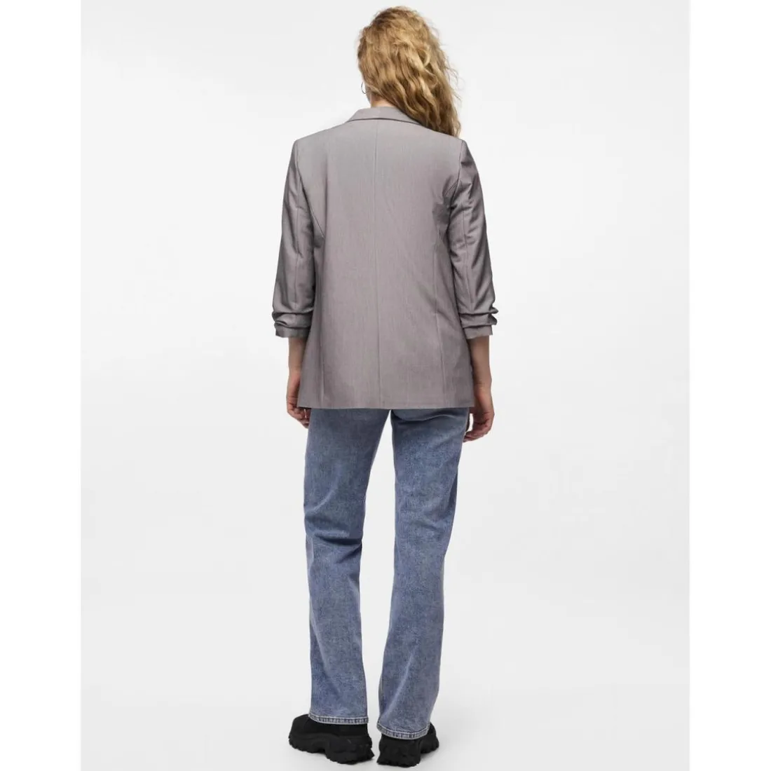 Blazer classique regular fit col à revers gris Adele