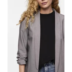 Blazer classique regular fit col à revers gris Adele