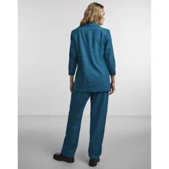 Blazer classique regular fit col à revers turquoise