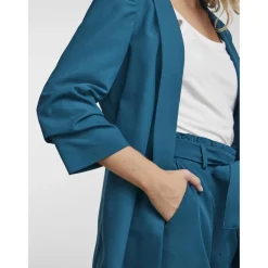 Blazer classique regular fit col à revers turquoise