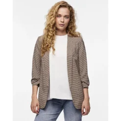 Blazer classique regular fit col à revers marron Bella