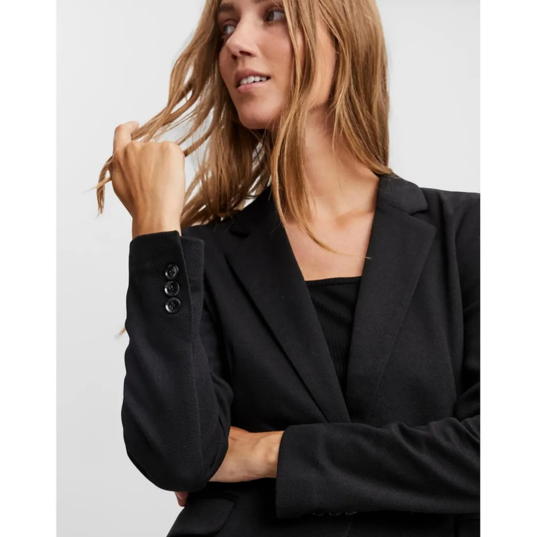 Blazer croisé Regular Fit Col à revers Longueur regular noir