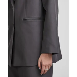 Blazer oversize fit col à revers gris Fleur