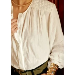 Blouse ample BERLIA blanc en coton