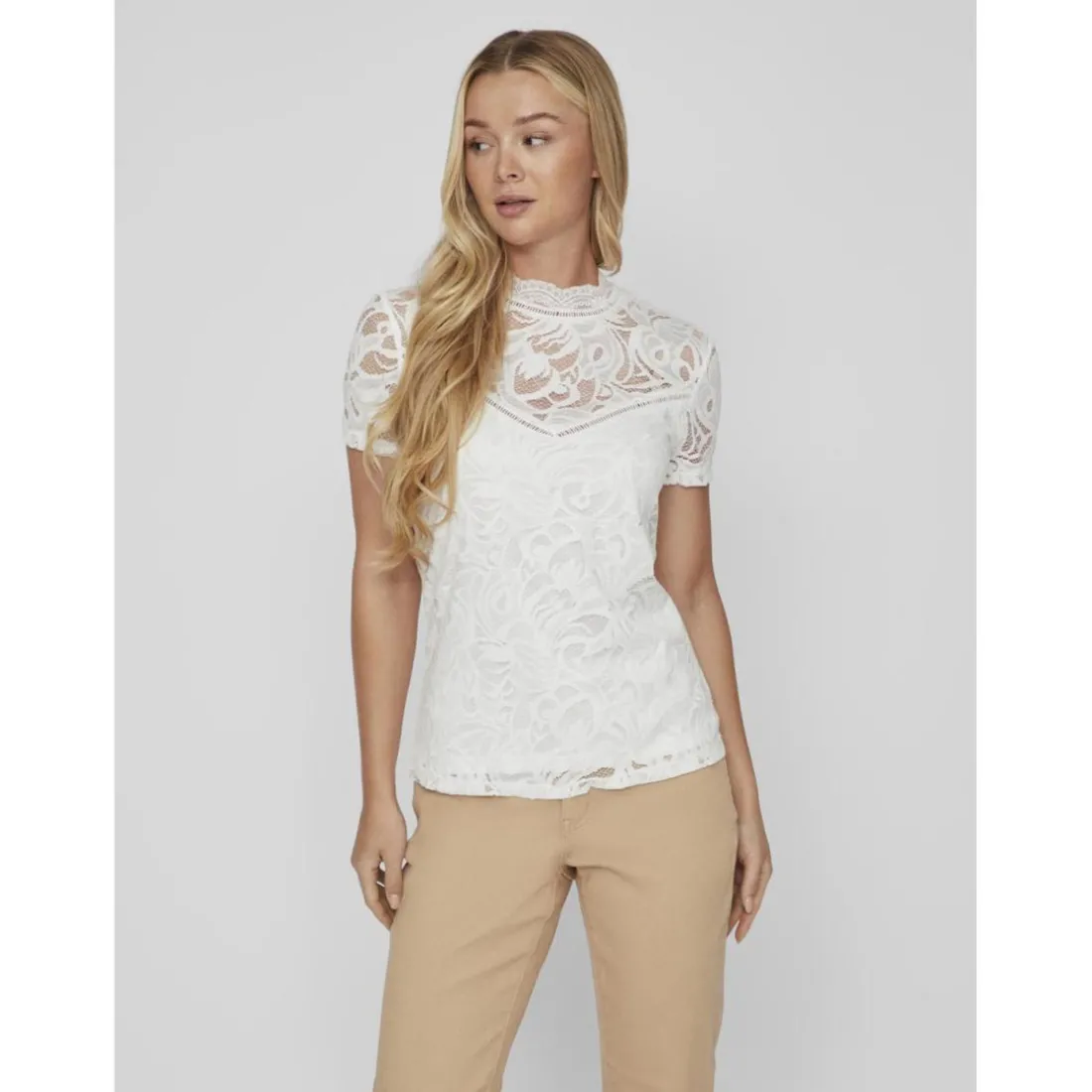 Blouse manches courtes blanc Léa
