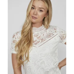 Blouse manches courtes blanc Léa