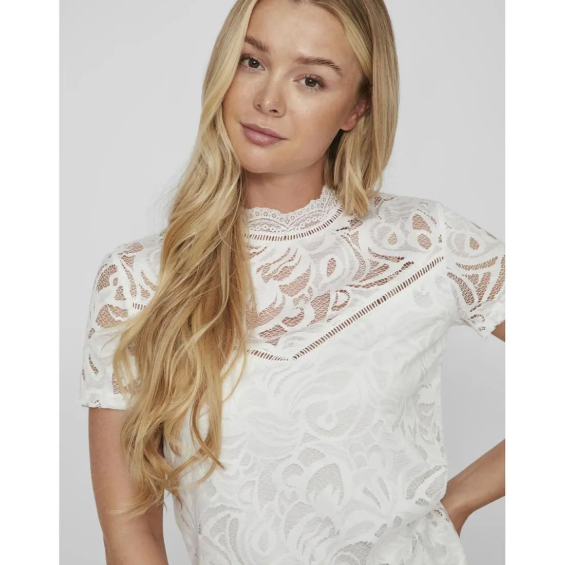 Blouse manches courtes blanc Léa