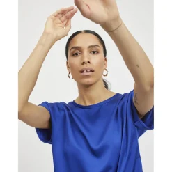 Blouse manches courtes bleu Queen