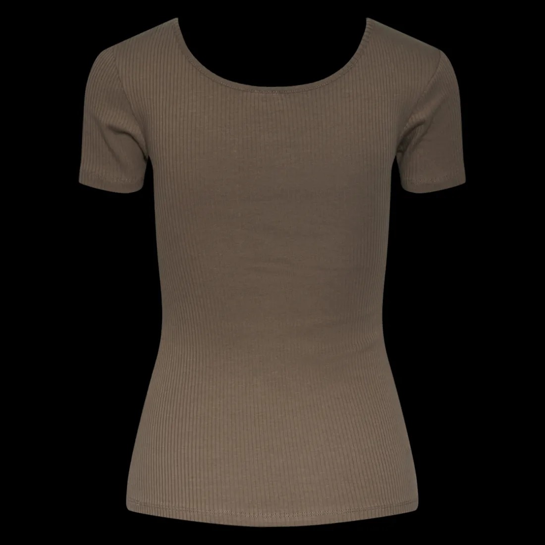 Blouse manches courtes col rond marron