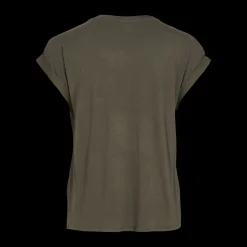 Blouse manches courtes marron Kara