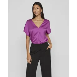 Blouse manches courtes rose Tess