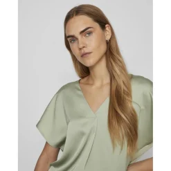 Blouse manches courtes vert Wren