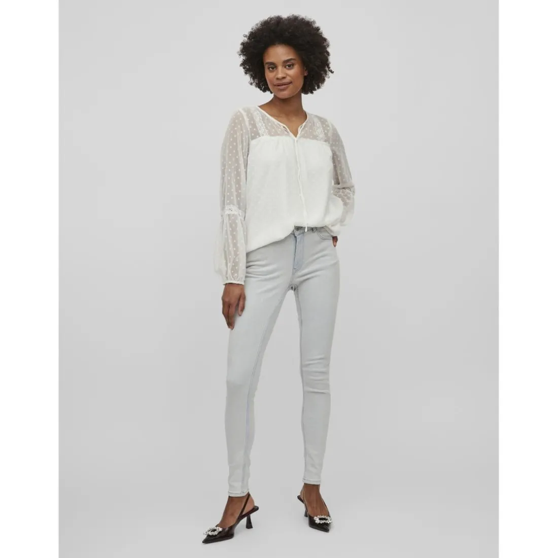 Blouse manches longues blanc Ines