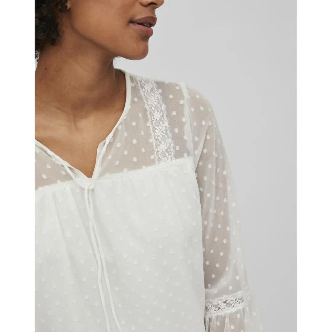 Blouse manches longues blanc Ines