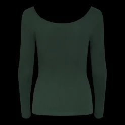 Blouse manches longues col rond vert Eden