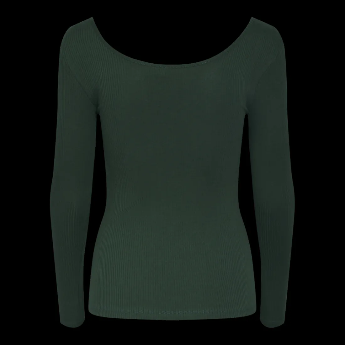 Blouse manches longues col rond vert Eden