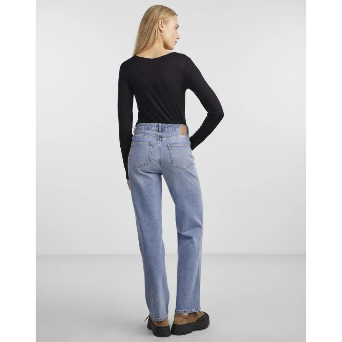 Blouse manches longues col en v noir Fawn