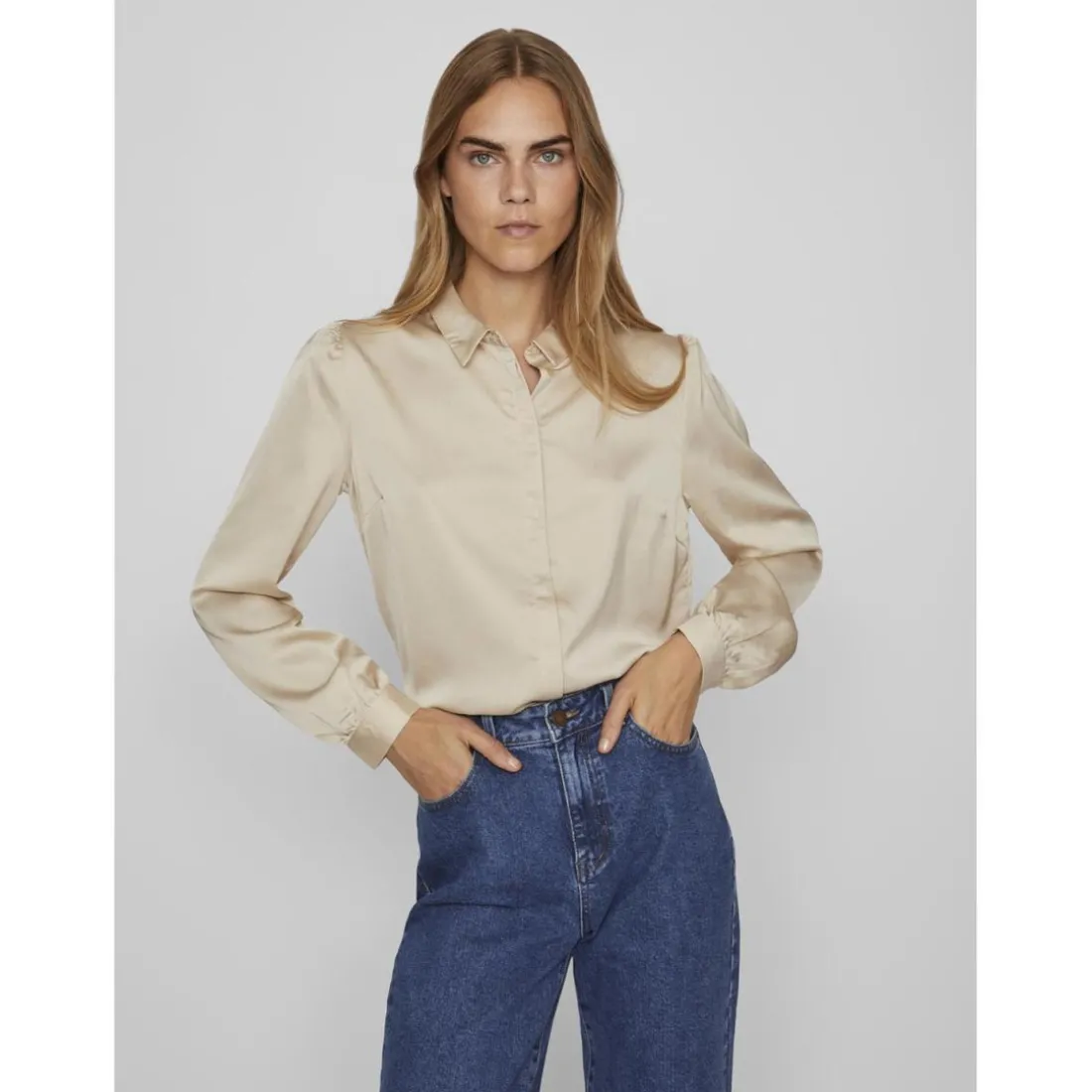 Blouse manches longues gris clair Sloan