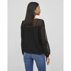 Blouse manches longues noir Pia