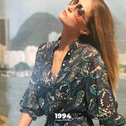 Blouse manches longues Pipa Réédition bleu en viscose
