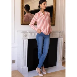 Blouse manches longues rayée Valentino en viscose