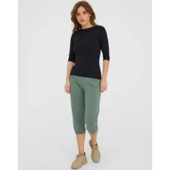 Blouse Regular Fit Col bateau Manches 3/4 Longueur regular noir