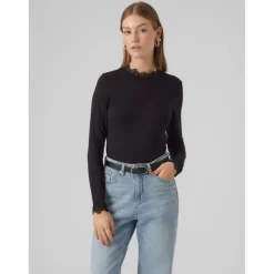 Blouse slim fit noir en viscose