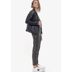 Blouson en cuir NANCY noir