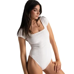 Body manches courtes Isabella blanc