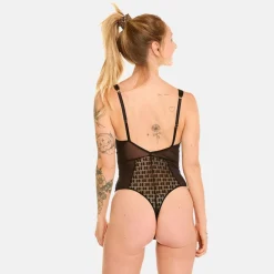 Body tanga noir Merveilleux