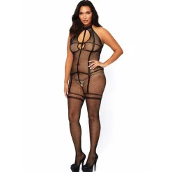 Bodystocking résille Leg Avenue noir