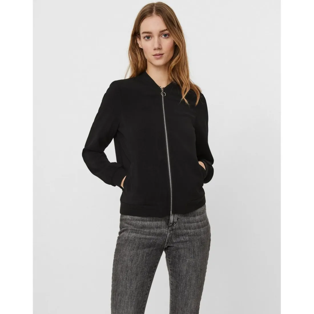 Bombers anti-froid Col rond Manches longues Longueur regular noir