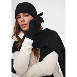 Bonnet unisexe en cachemire noir