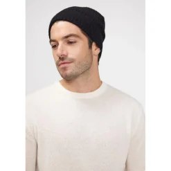 Bonnet unisexe en cachemire noir