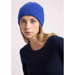 Bonnet unisexe en cachemire bleu roi