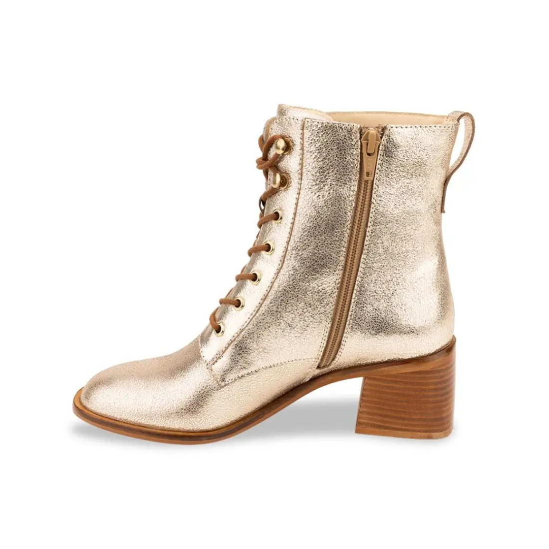 Boots femme or craquelé FIFI en cuir