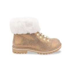 Bottes de neige femme beige léopard LACEN en cuir