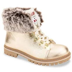 Bottes de neige femme or platine LACEN en cuir