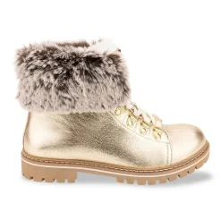 Bottes de neige femme or platine LACEN en cuir