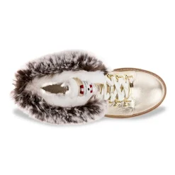 Bottes de neige femme or platine LACEN en cuir