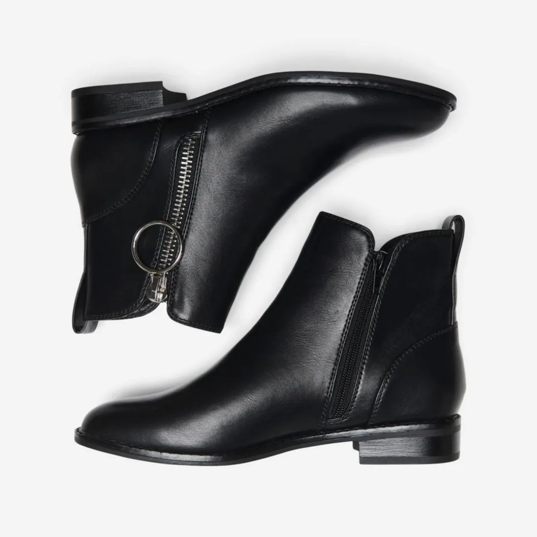 Bottes femme Bout en amande noir Mina